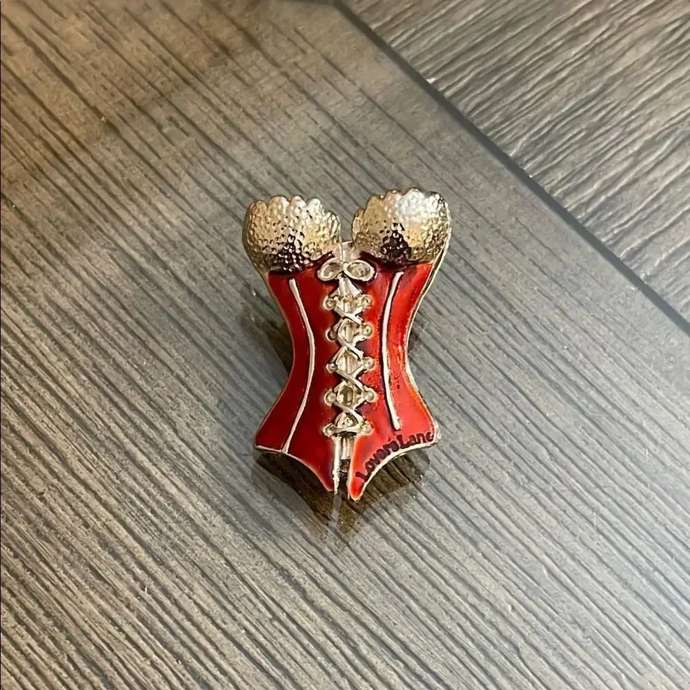 2001 Silver-tone Bustier Brooch Pin By Jill Weiner Lingerie Fashion Burlesque